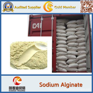 Alginate de sodium pour l&#39;additif alimentaire, domestique, imprimant, teignant, textile,